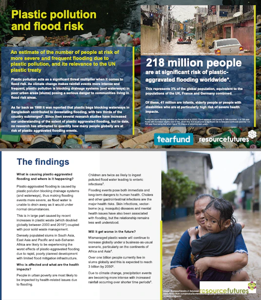 Tearfund Resource Report Plastic Pollution and Flooding Summary 2023
